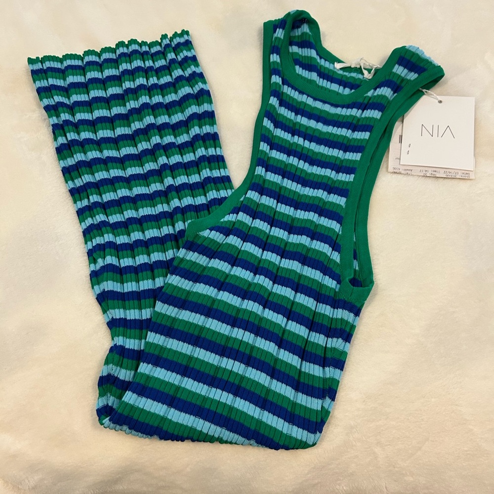 NWT New NIA Stretch Striped Dress Sz Small